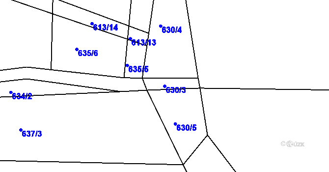 Parcela st. 630/3 v KÚ Vilsnice, Katastrální mapa