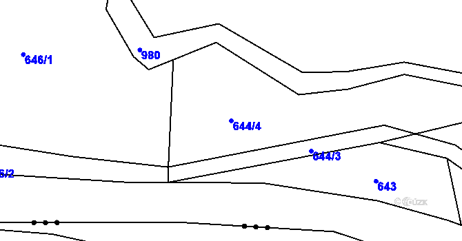 Parcela st. 644/4 v KÚ Vilsnice, Katastrální mapa