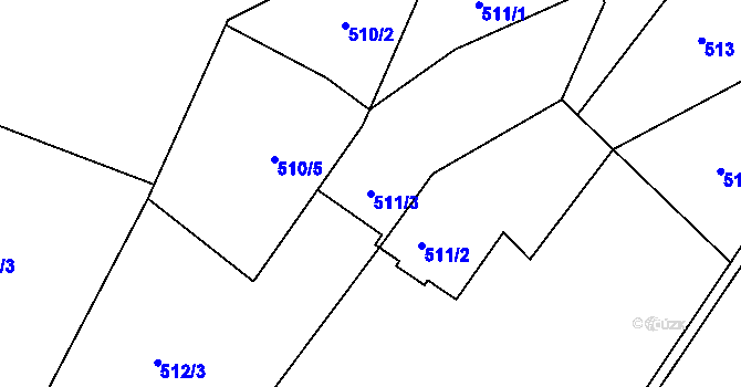 Parcela st. 511/3 v KÚ Vilsnice, Katastrální mapa