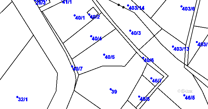 Parcela st. 40/5 v KÚ Vilsnice, Katastrální mapa