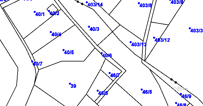 Parcela st. 40/6 v KÚ Vilsnice, Katastrální mapa