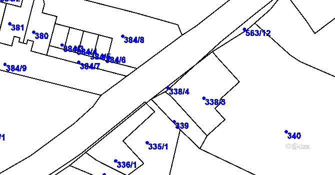 Parcela st. 338/4 v KÚ Vilsnice, Katastrální mapa