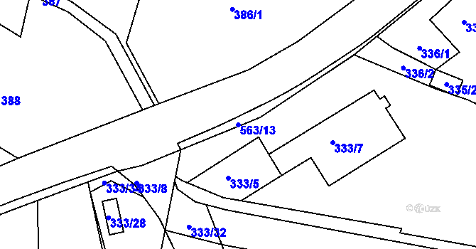 Parcela st. 563/13 v KÚ Vilsnice, Katastrální mapa
