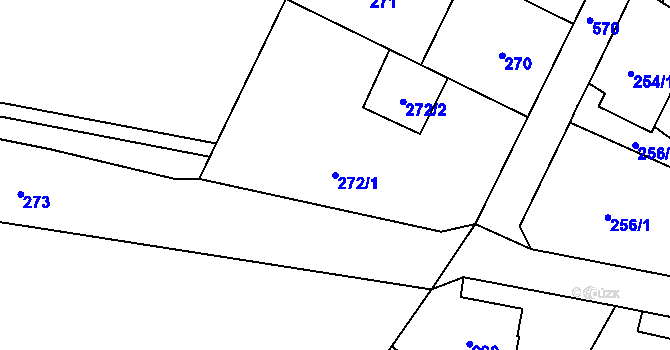 Parcela st. 272/1 v KÚ Vilsnice, Katastrální mapa