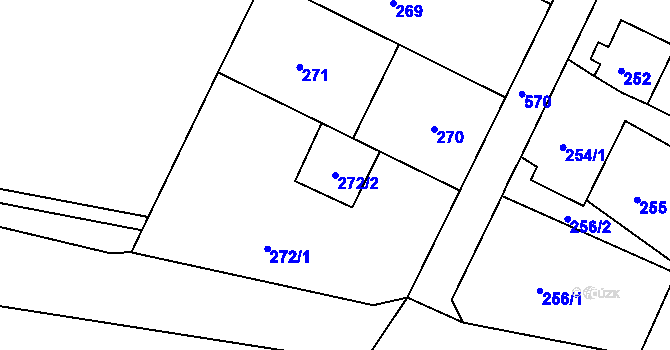 Parcela st. 272/2 v KÚ Vilsnice, Katastrální mapa