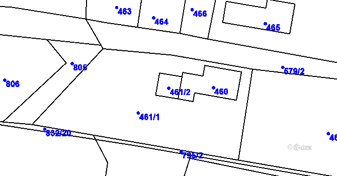 Parcela st. 461/2 v KÚ Vilsnice, Katastrální mapa