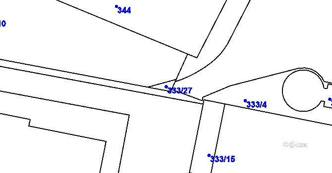 Parcela st. 333/27 v KÚ Vilsnice, Katastrální mapa