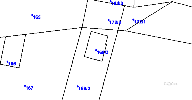 Parcela st. 169/3 v KÚ Vilsnice, Katastrální mapa