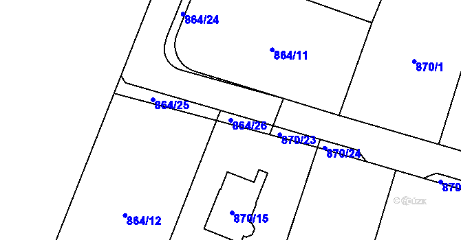Parcela st. 864/26 v KÚ Vilsnice, Katastrální mapa