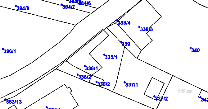 Parcela st. 335/1 v KÚ Vilsnice, Katastrální mapa