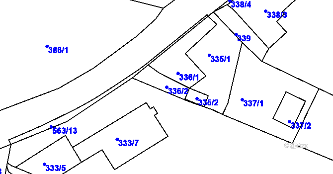 Parcela st. 336/2 v KÚ Vilsnice, Katastrální mapa