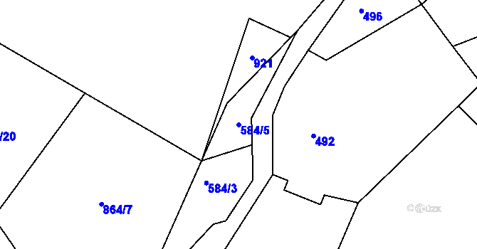 Parcela st. 584/5 v KÚ Vilsnice, Katastrální mapa