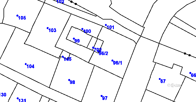 Parcela st. 96/2 v KÚ Chrochvice, Katastrální mapa