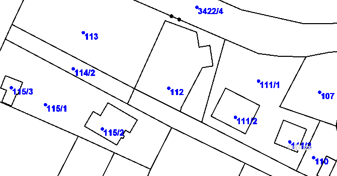 Parcela st. 112 v KÚ Chrochvice, Katastrální mapa