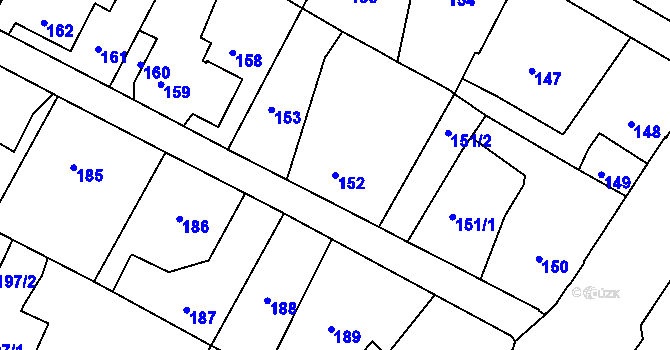 Parcela st. 152 v KÚ Chrochvice, Katastrální mapa