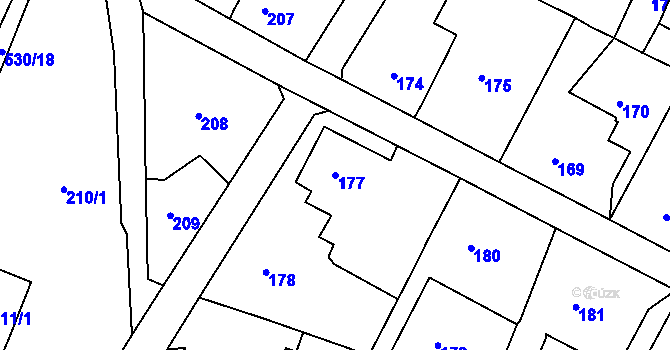 Parcela st. 177 v KÚ Chrochvice, Katastrální mapa