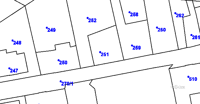 Parcela st. 251 v KÚ Chrochvice, Katastrální mapa