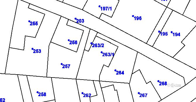 Parcela st. 263 v KÚ Chrochvice, Katastrální mapa