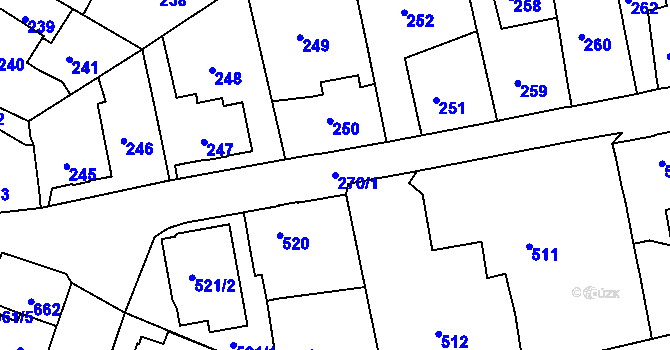 Parcela st. 270/1 v KÚ Chrochvice, Katastrální mapa