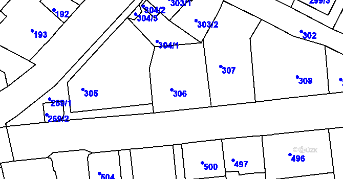 Parcela st. 306 v KÚ Chrochvice, Katastrální mapa