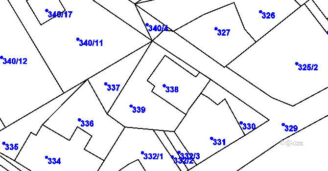 Parcela st. 338 v KÚ Chrochvice, Katastrální mapa