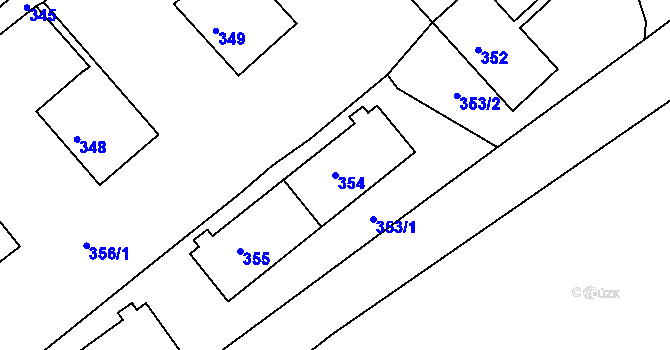 Parcela st. 354 v KÚ Chrochvice, Katastrální mapa