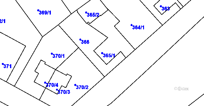 Parcela st. 365/1 v KÚ Chrochvice, Katastrální mapa