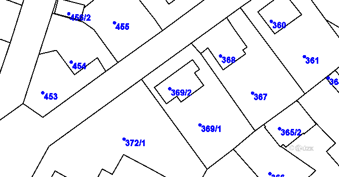 Parcela st. 369/2 v KÚ Chrochvice, Katastrální mapa