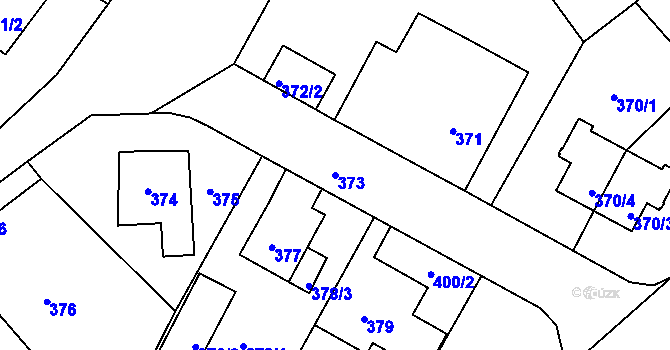 Parcela st. 373 v KÚ Chrochvice, Katastrální mapa