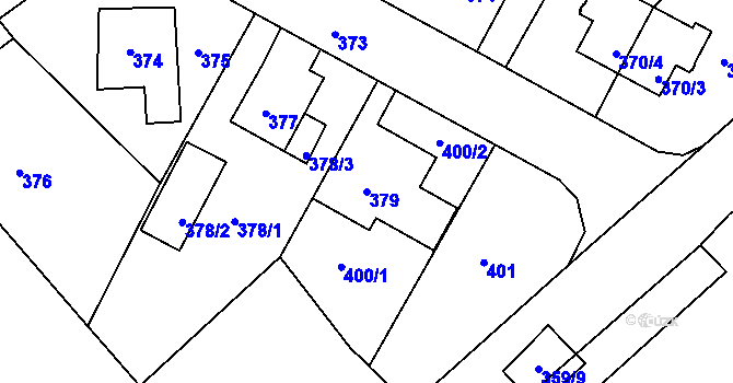 Parcela st. 379 v KÚ Chrochvice, Katastrální mapa