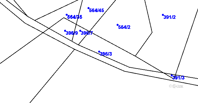 Parcela st. 396/3 v KÚ Chrochvice, Katastrální mapa