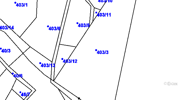Parcela st. 403/3 v KÚ Chrochvice, Katastrální mapa