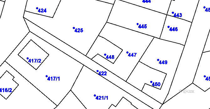 Parcela st. 448 v KÚ Chrochvice, Katastrální mapa