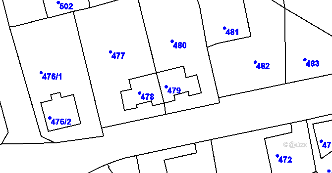Parcela st. 479 v KÚ Chrochvice, Katastrální mapa