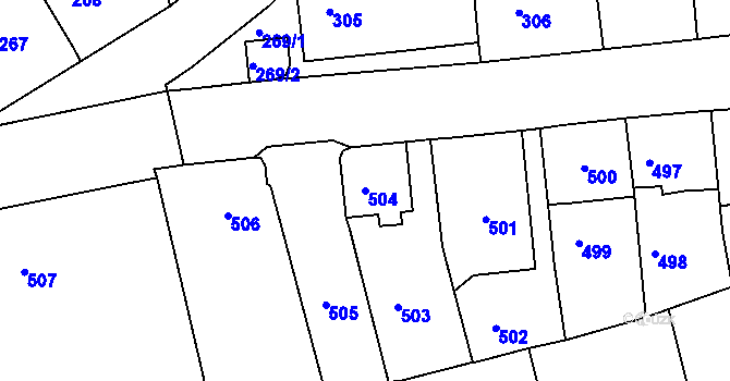 Parcela st. 504 v KÚ Chrochvice, Katastrální mapa