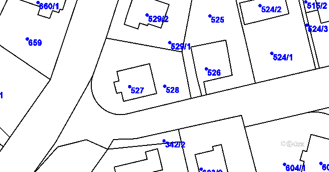 Parcela st. 528 v KÚ Chrochvice, Katastrální mapa