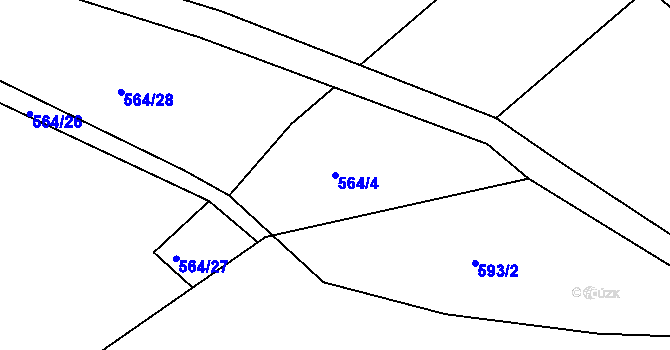 Parcela st. 564/4 v KÚ Chrochvice, Katastrální mapa