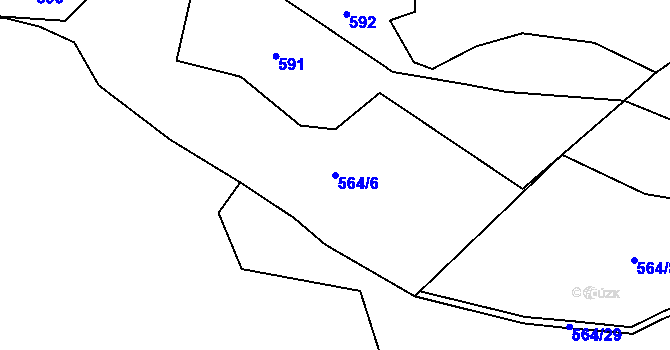 Parcela st. 564/6 v KÚ Chrochvice, Katastrální mapa