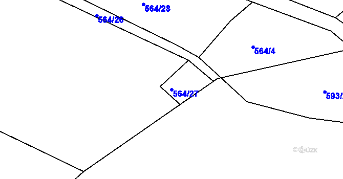Parcela st. 564/27 v KÚ Chrochvice, Katastrální mapa