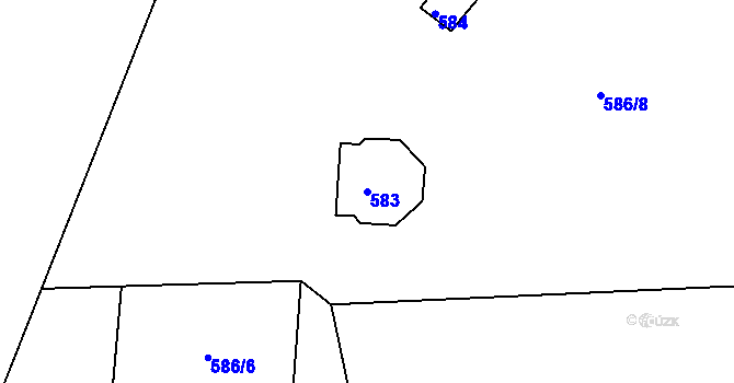Parcela st. 583 v KÚ Chrochvice, Katastrální mapa
