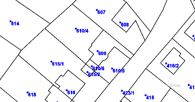 Parcela st. 609 v KÚ Chrochvice, Katastrální mapa