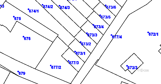 Parcela st. 673/2 v KÚ Chrochvice, Katastrální mapa