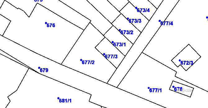 Parcela st. 677/3 v KÚ Chrochvice, Katastrální mapa