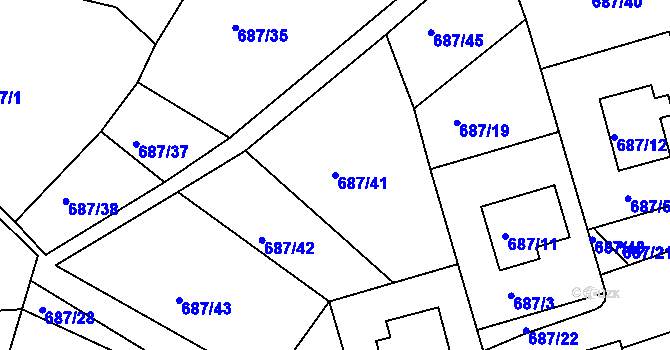 Parcela st. 687/41 v KÚ Chrochvice, Katastrální mapa