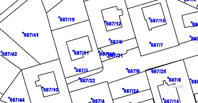 Parcela st. 687/48 v KÚ Chrochvice, Katastrální mapa