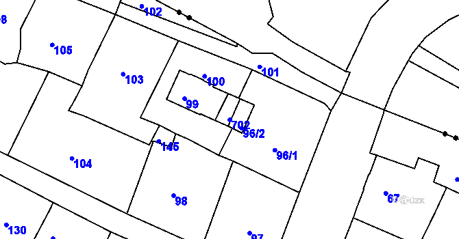 Parcela st. 702 v KÚ Chrochvice, Katastrální mapa