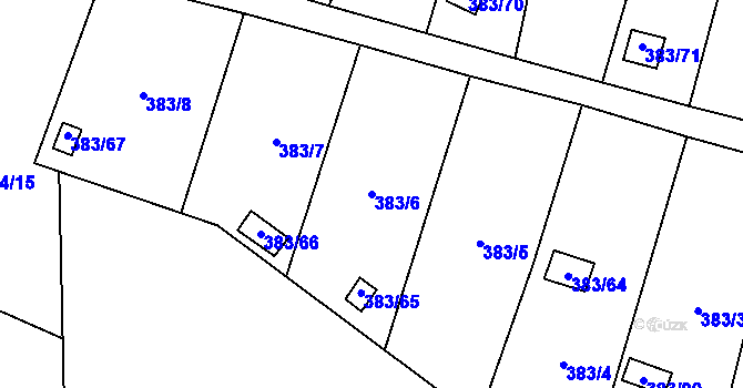 Parcela st. 383/6 v KÚ Chrochvice, Katastrální mapa