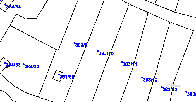 Parcela st. 383/10 v KÚ Chrochvice, Katastrální mapa