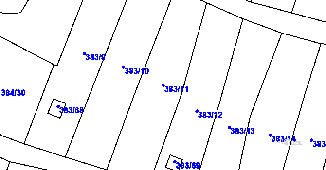 Parcela st. 383/11 v KÚ Chrochvice, Katastrální mapa