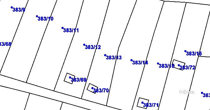 Parcela st. 383/13 v KÚ Chrochvice, Katastrální mapa